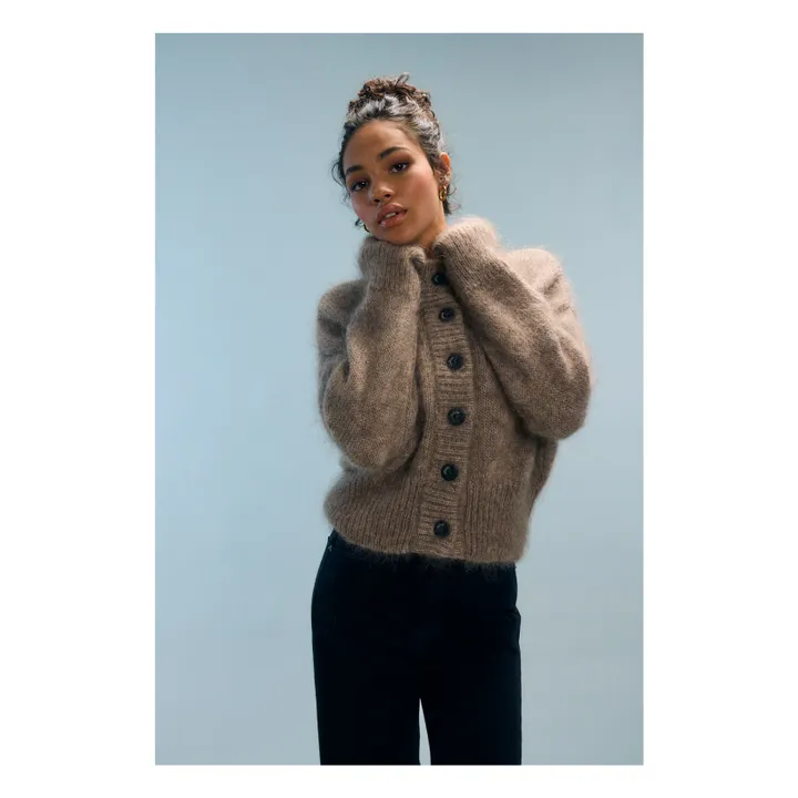 Cardigan Marly Alpaga | Marron- Image produit n°0