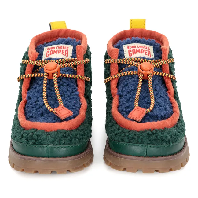 Wallabee Sherpa-style Derbies - Bobo Choses x Camper | Green
