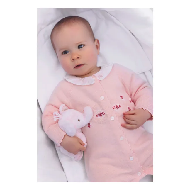 Combinaison Brodée Laine | Rose pâle