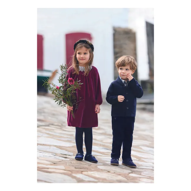 Robe Col Dentelle | Prune