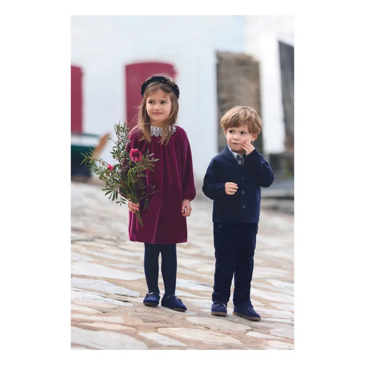 Vestido con cuello de encaje | Ciruela- Imagen del producto n°4