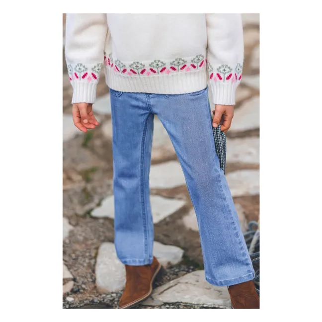 Jean Flare Brodé | Bleu