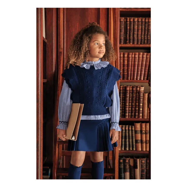 Jersey de lana sin mangas | Azul Marino- Imagen del producto n°4