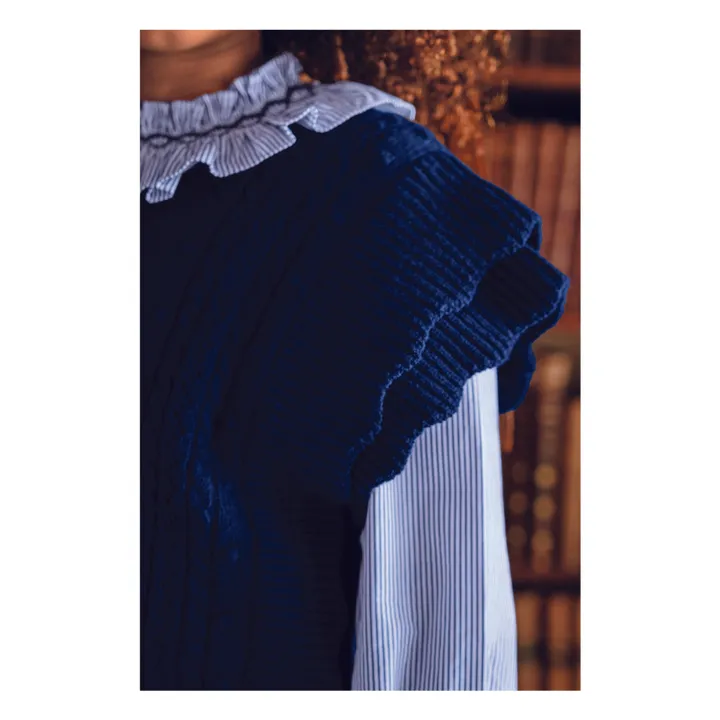Jersey de lana sin mangas | Azul Marino- Imagen del producto n°5