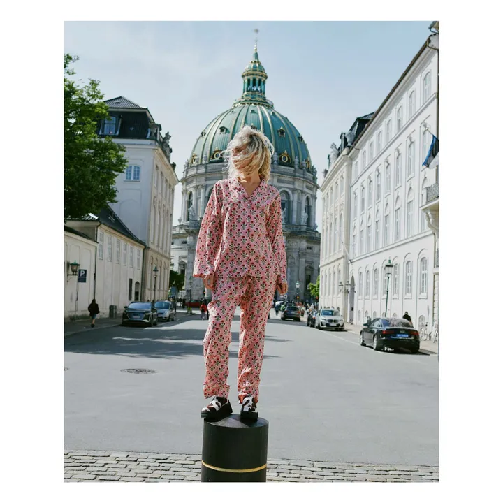 Pyjama Nuit Fleuri Coton Bio | Rose- Image produit n°2