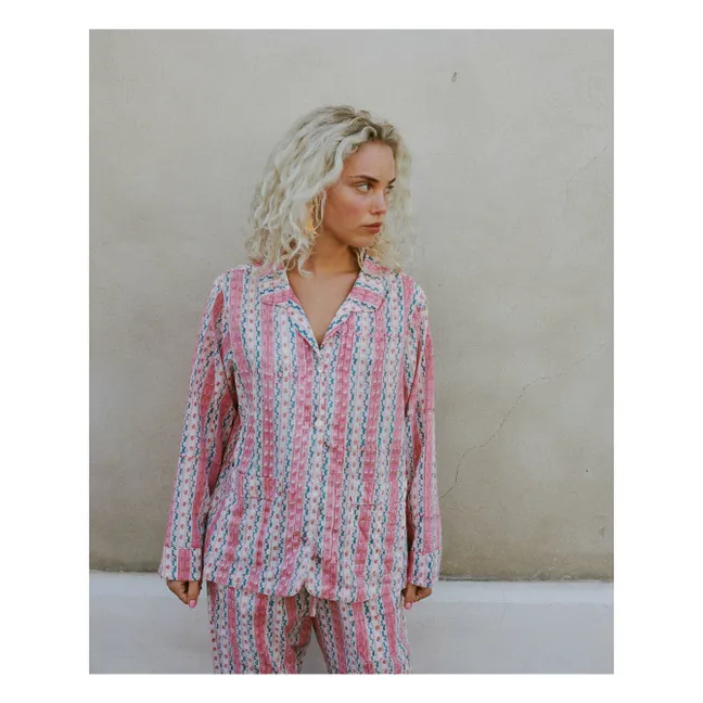 Pyjama Nuit Imprimé Coton Bio | Vieux Rose