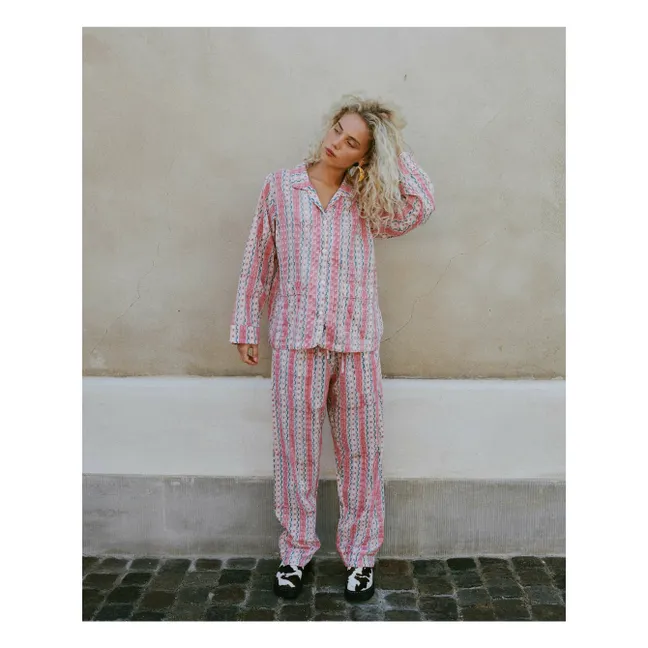 Pijama de noche estampado de algodón ecológico | Rosa Viejo