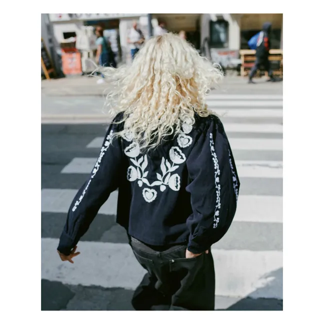 Camicetta in velluto a coste in cotone biologico Kamma | Blu marino