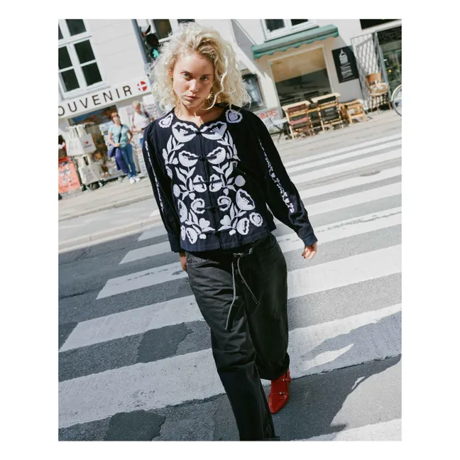 Camicetta in velluto a coste in cotone biologico Kamma | Blu marino