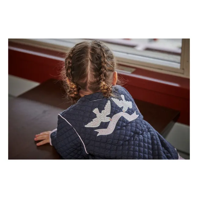 Organic Cotton Quilted Jacket | Navy blue