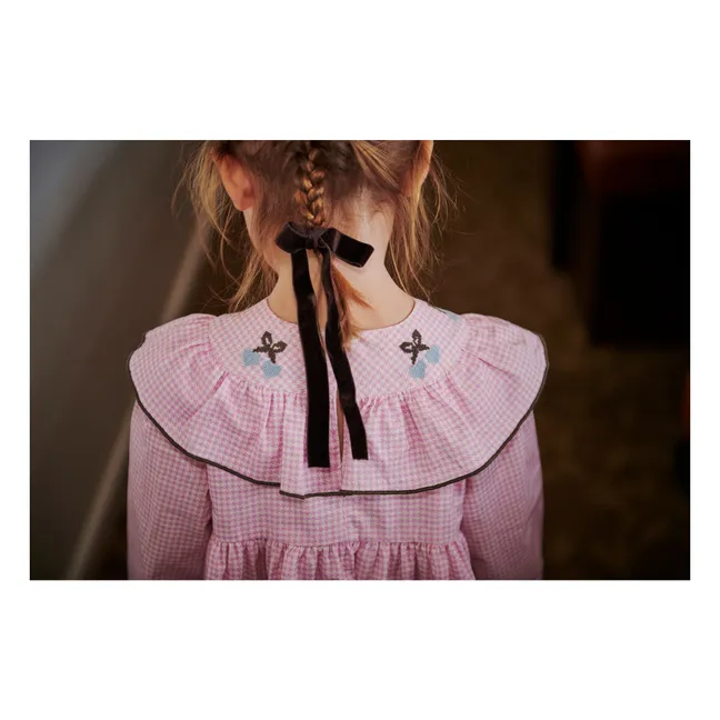 Robe Pied-de-poule Coton Bio | Rose