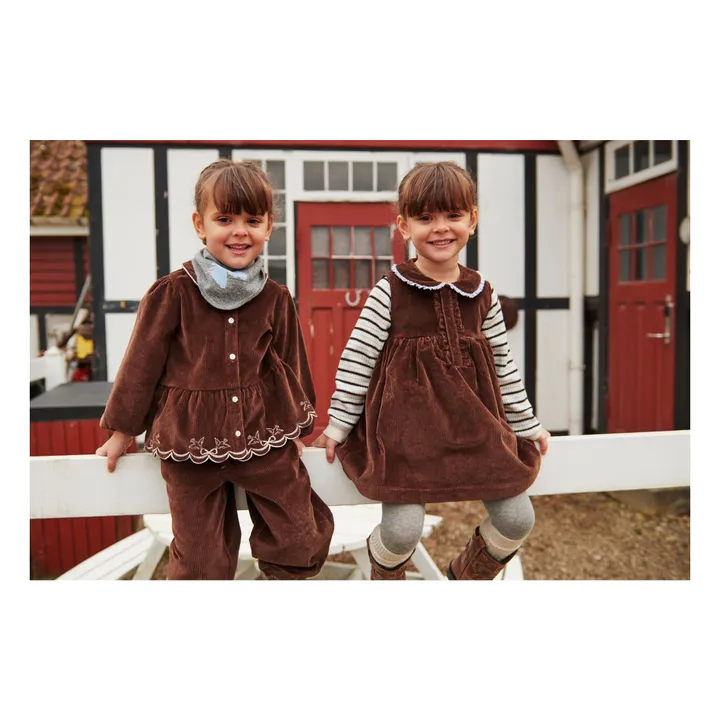 Pull Côtelé Rayures Laine Mérinos | Marron- Image produit n°2