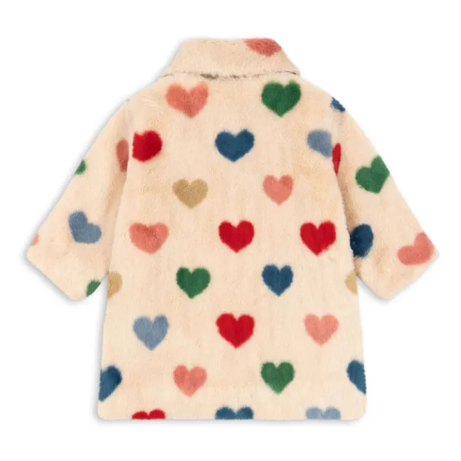 Manteau Façon Fourrure Fuzzie Fibres Recyclées | Beige