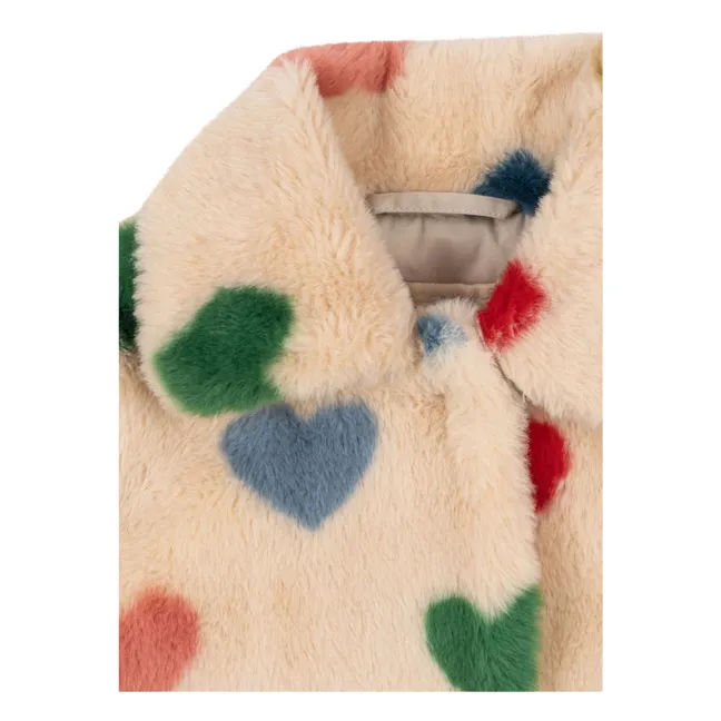 Manteau Façon Fourrure Fuzzie Fibres Recyclées | Beige