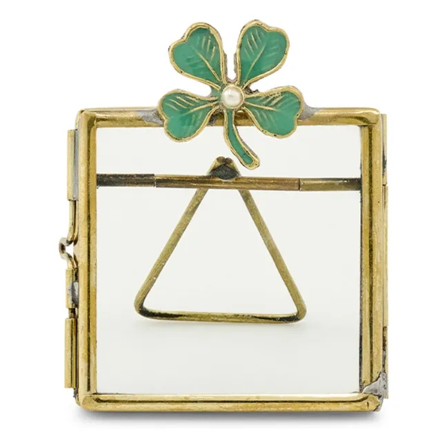 Lucky Clover brass photo frame | Gold