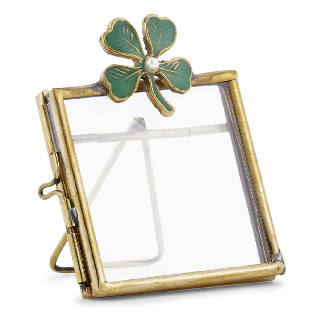 Doing Goods Gold Lucky Clover Brass Photo Frame