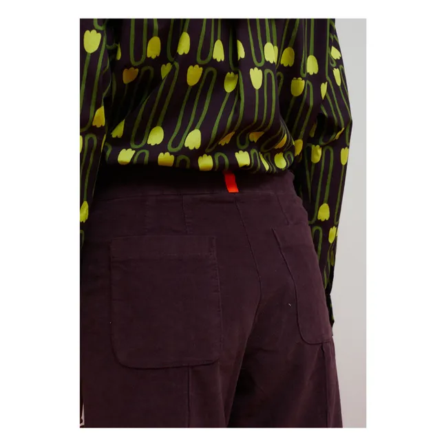 Pantalon Destiny Velours | Aubergine