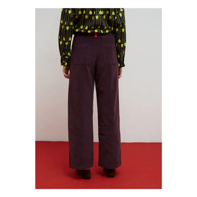 Destiny Velvet Pants | Aubergine