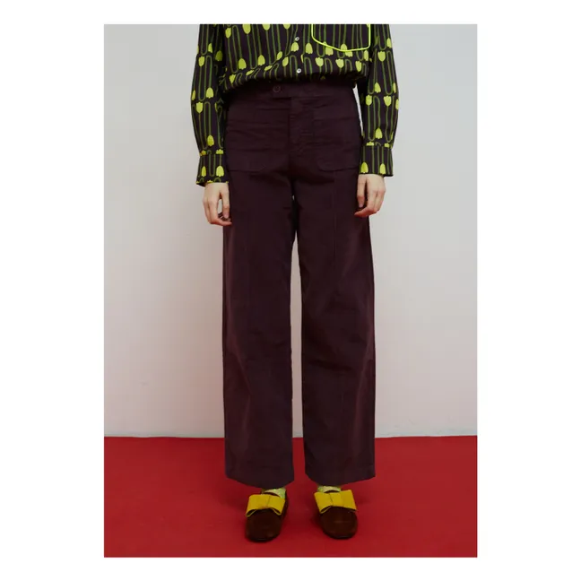 Destiny Velvet Pants | Aubergine