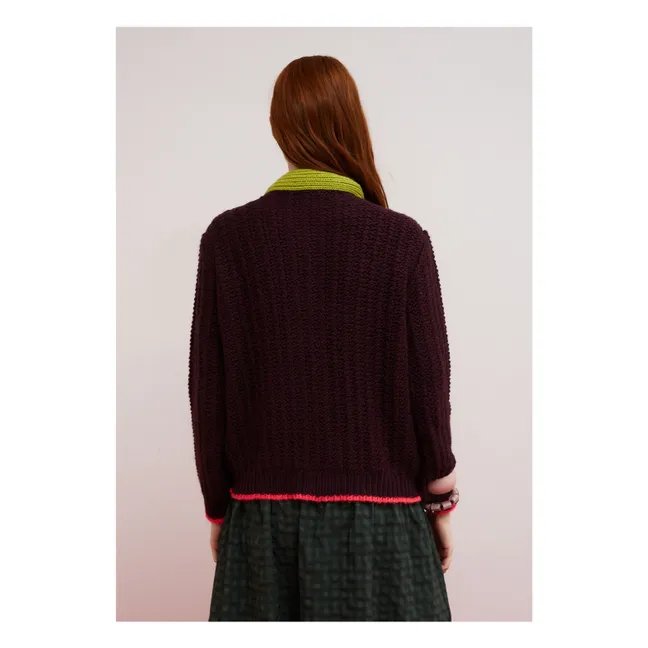 Strickjacke Grace | Aubergine