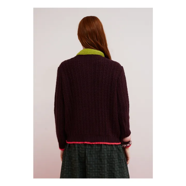 Cardigan Grace | Aubergine- Image produit n°3