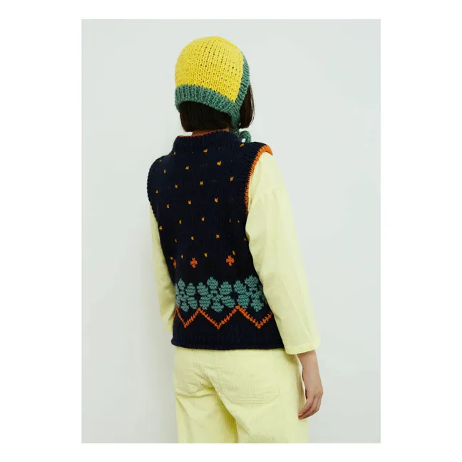 Jumpy Sleeveless Sweater | Navy blue