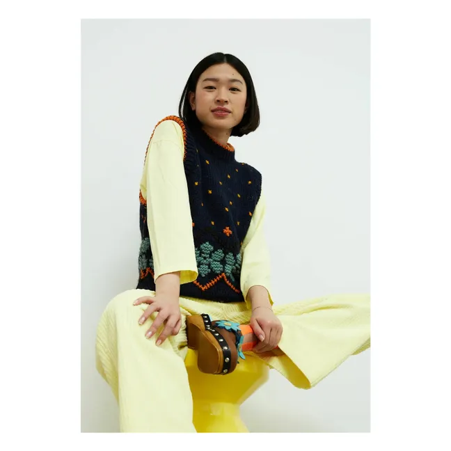 Jumpy Sleeveless Sweater | Navy blue