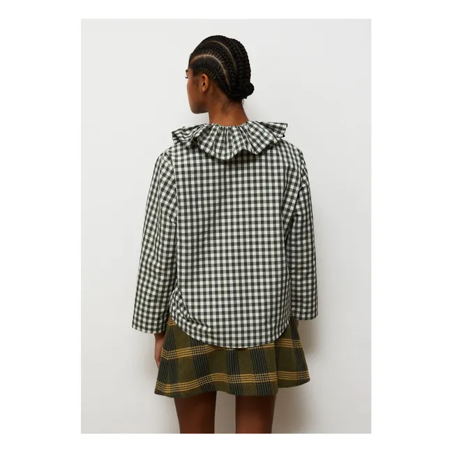 Blouse Heidi Carreaux | Vert kaki