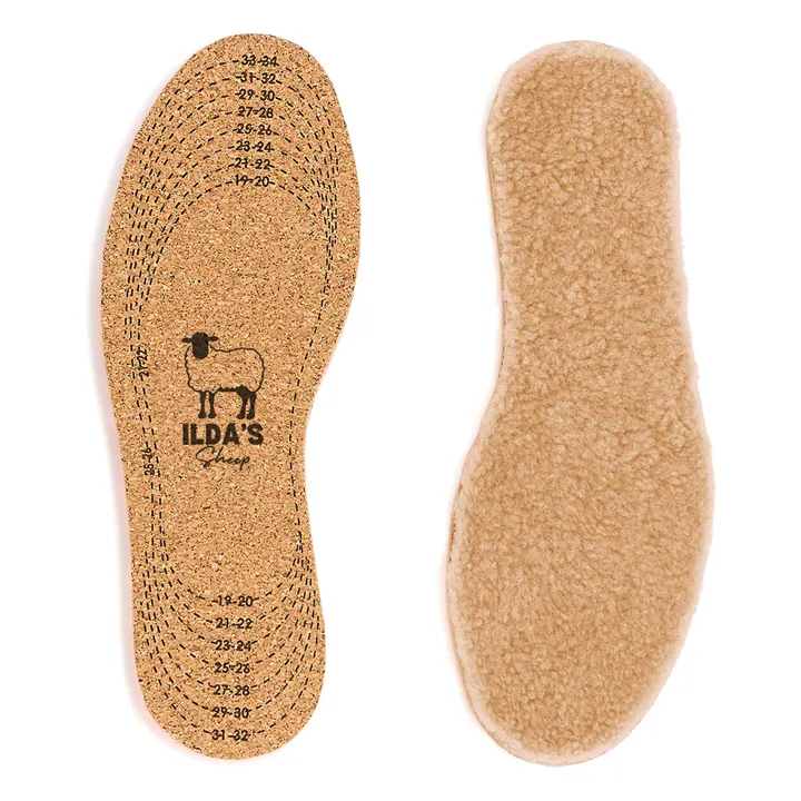 Semelles Peau Lainée Mérinos et Liège | Beige- Image produit n°1