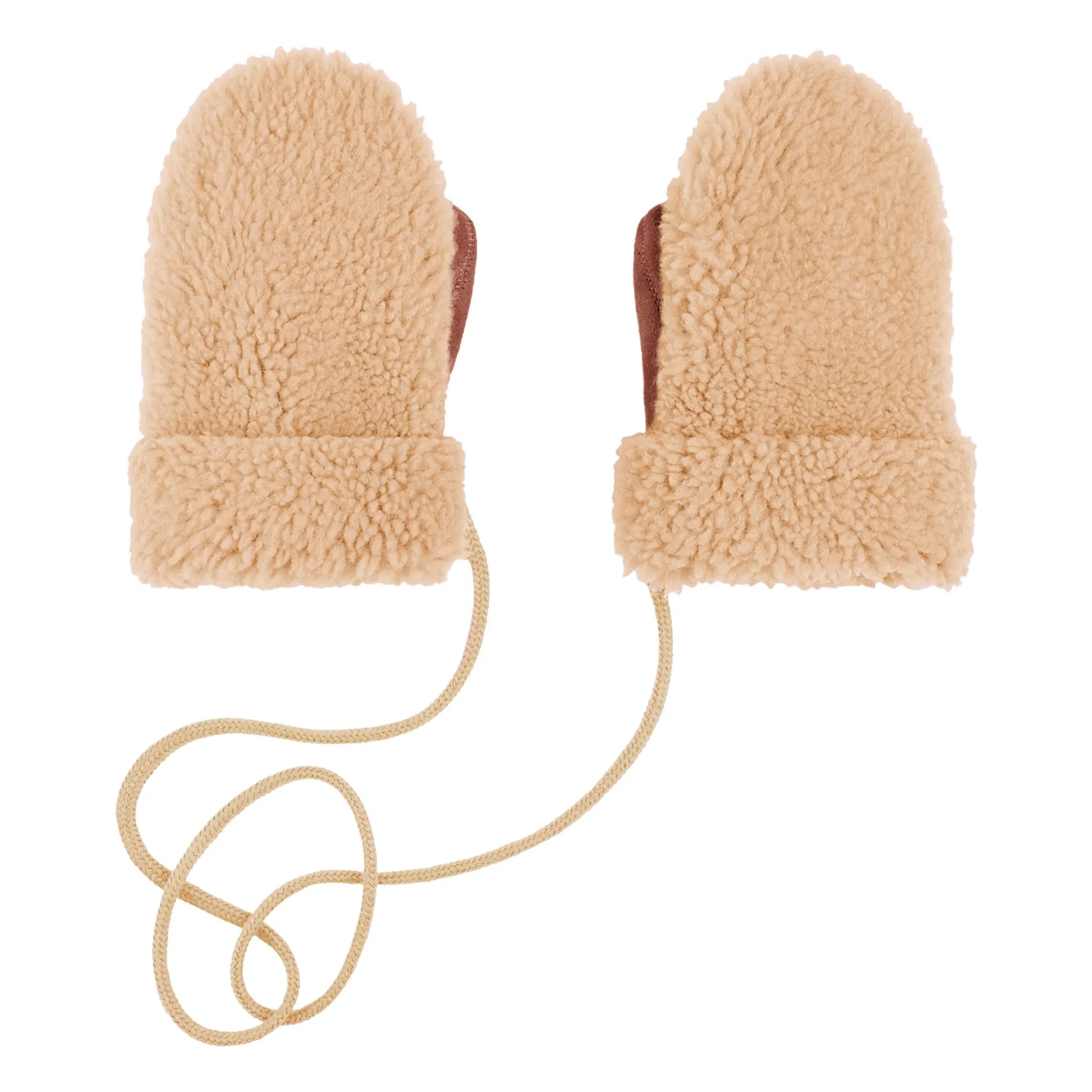 Ilda's Sheep Beige Teddy Peau Lainée Merinos Mittens - Children's Collection