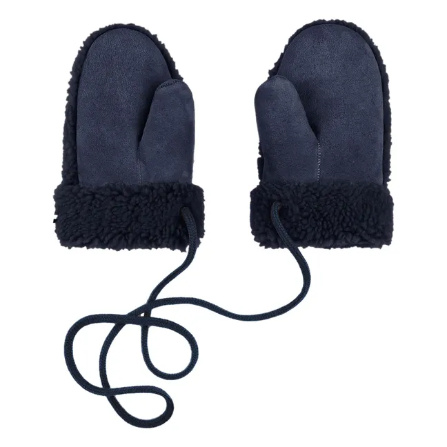 Manoplas Teddy Peau Lainée Merinos - Colección Infantil | Azul Marino