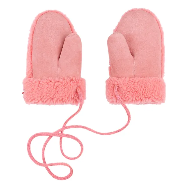 Teddy Peau Lainée Merinos Mittens - Children's Collection | Pink