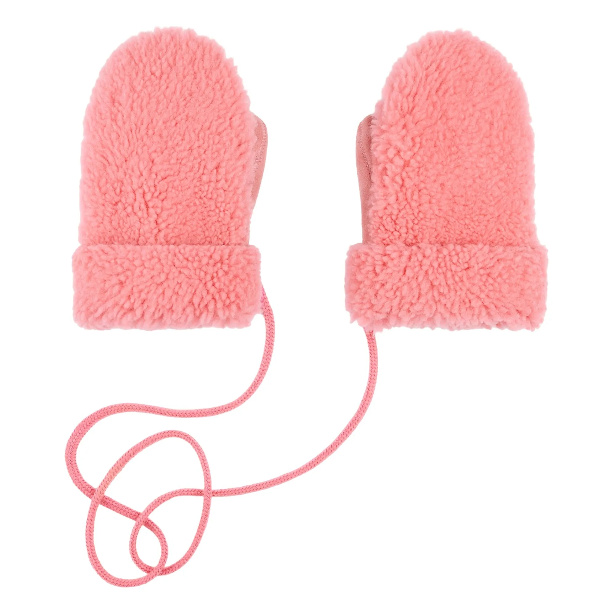 Moufles Teddy Peau Lainée Mérinos - Collection Enfant | Rose- Image produit n°0