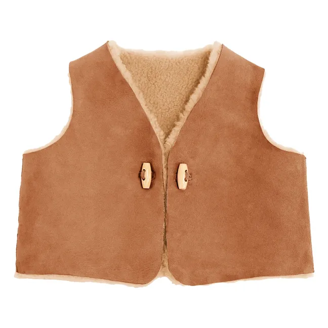 Reversible Sleeveless Merino Wool Vest - Baby Collection | Beige