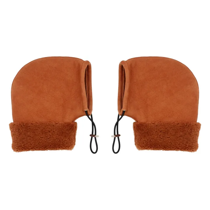 Mitaines Vélo Peau Lainée Mérinos | Marron- Image produit n°0