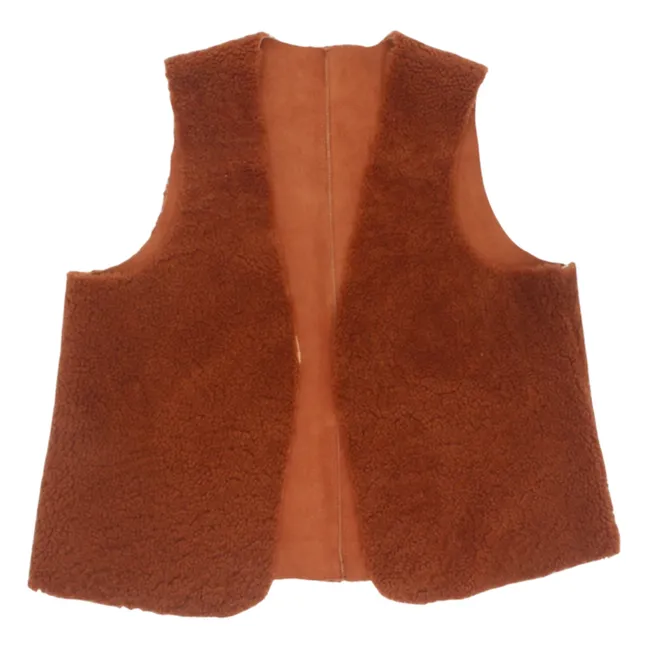 Sheepskin Merino Sleeveless Jacket | Brown