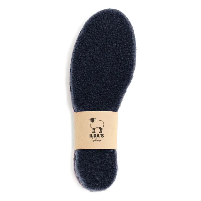 Einlegesohlen Wollhaut Merino und Kork | Navy