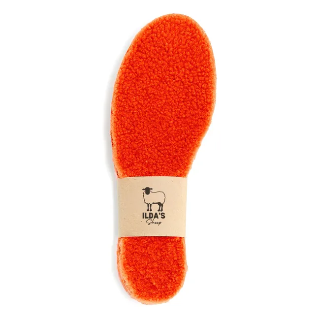 Semelles Peau Lainée Mérinos et Liège | Orange