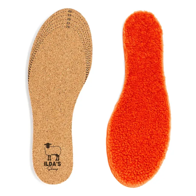 Semelles Peau Lainée Mérinos et Liège | Orange