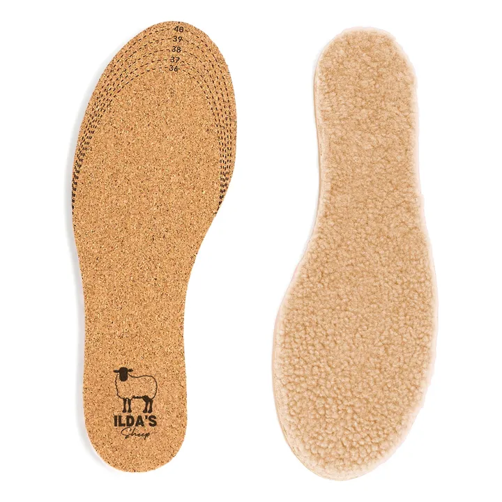 Semelles Peau Lainée Mérinos et Liège | Beige- Image produit n°1