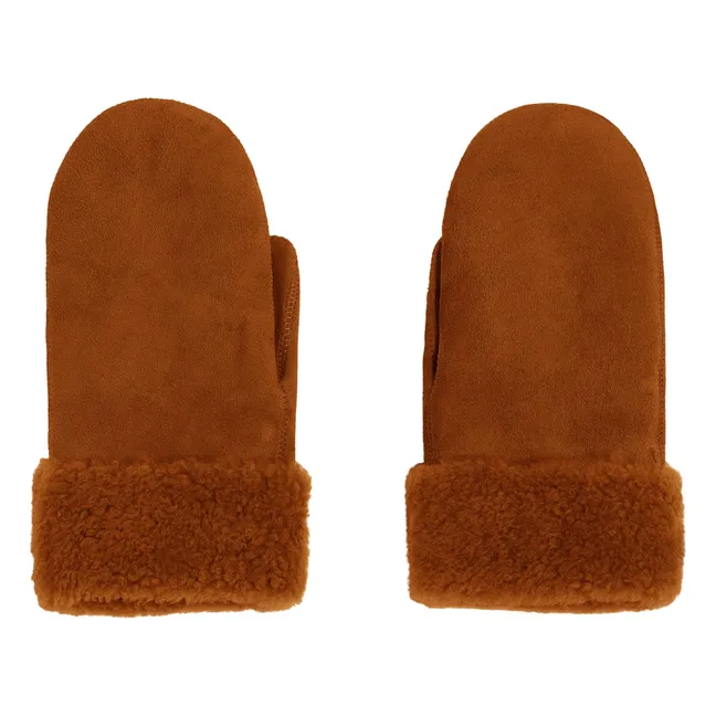 Fausthandschuhe Wollhaut Merino | Braun