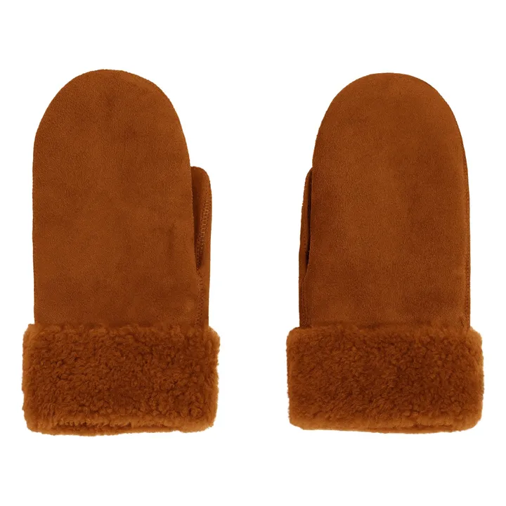 Moufles Peau Lainée Mérinos | Marron- Image produit n°0