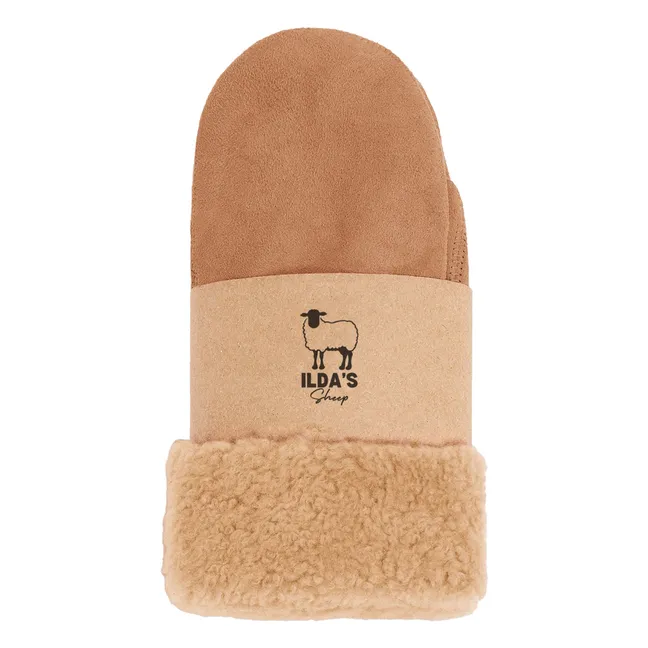 Moufles Peau Lainée Mérinos | Beige