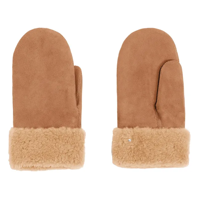 Moufles Peau Lainée Mérinos | Beige