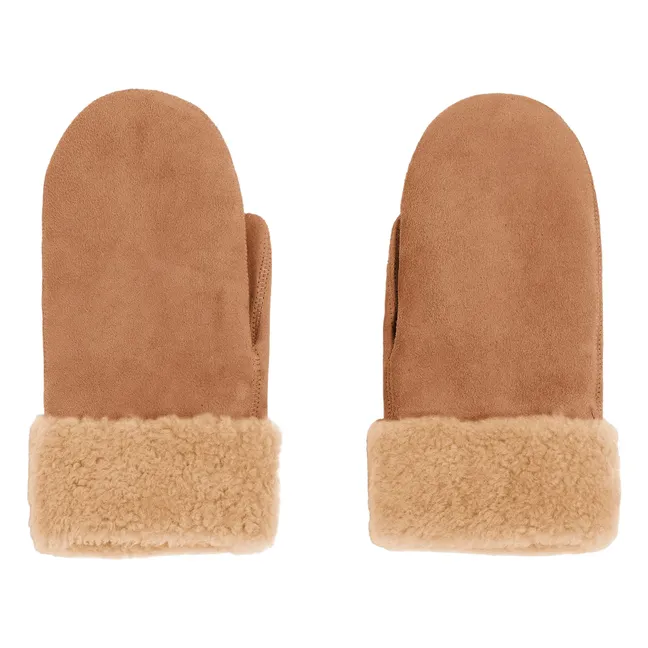 Moufles Peau Lainée Mérinos | Beige