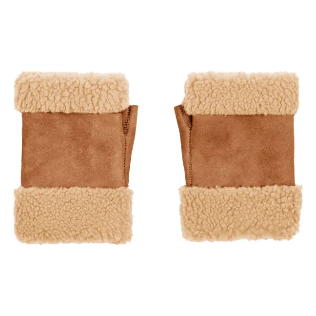 Guanti in lana merino | Beige