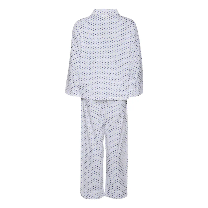 Pyjama Nuit Pois Coton Bio | Bleu marine- Image produit n°3