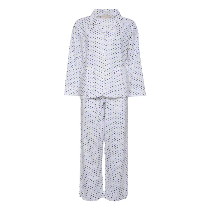 Pyjama Nuit Pois Coton Bio | Bleu marine- Image produit n°0