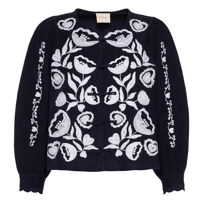 Blouse Kamma Velours Côtelé Coton Bio | Bleu marine