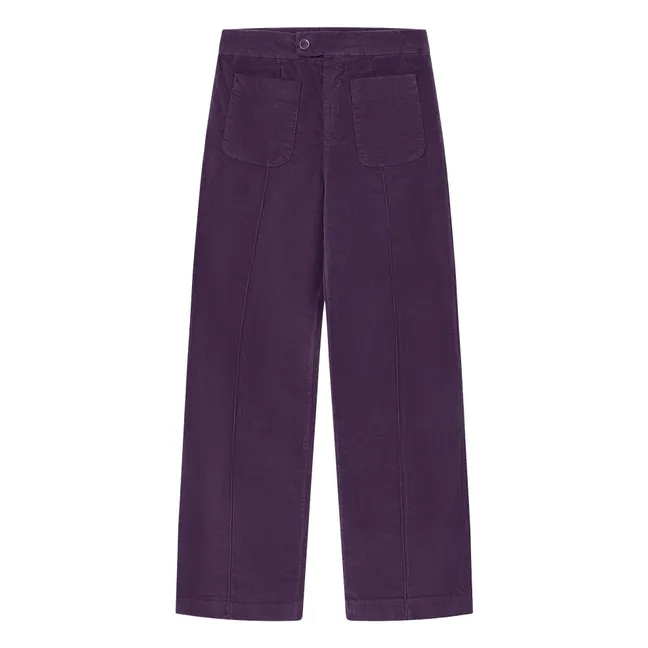 Destiny Velours-Hose | Aubergine